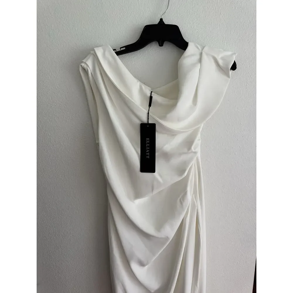 ELLIATT Isadora Ivory One Shoulder Women’s M Bridal Gown Maxi Dress - Picture 5 of 15